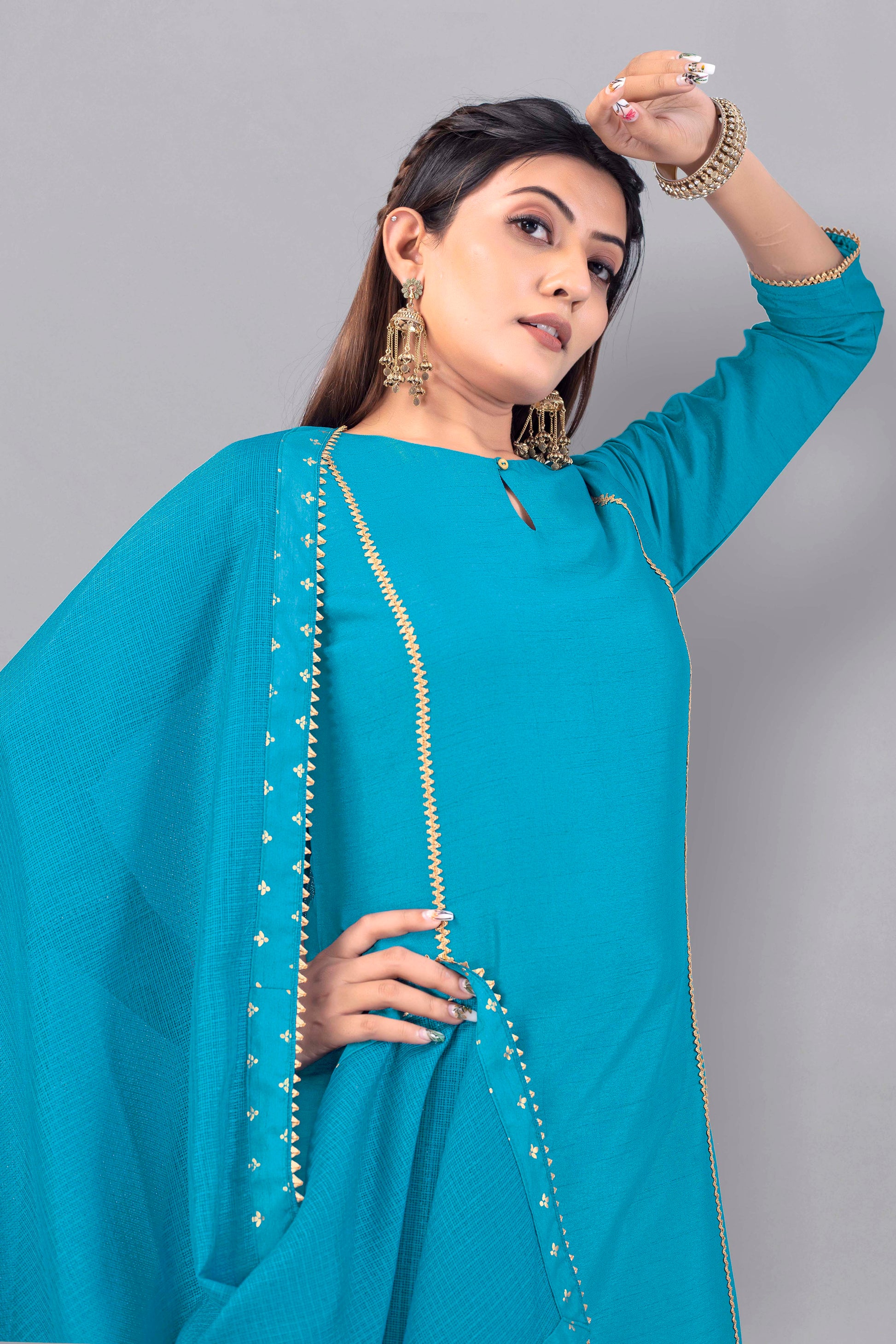 Shop Latest Light Blue crepe Salwar Suit set Online - Fashion Dream