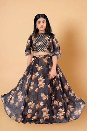 Girls Tabby Silk Embroidered Readymade Lehenga Choli