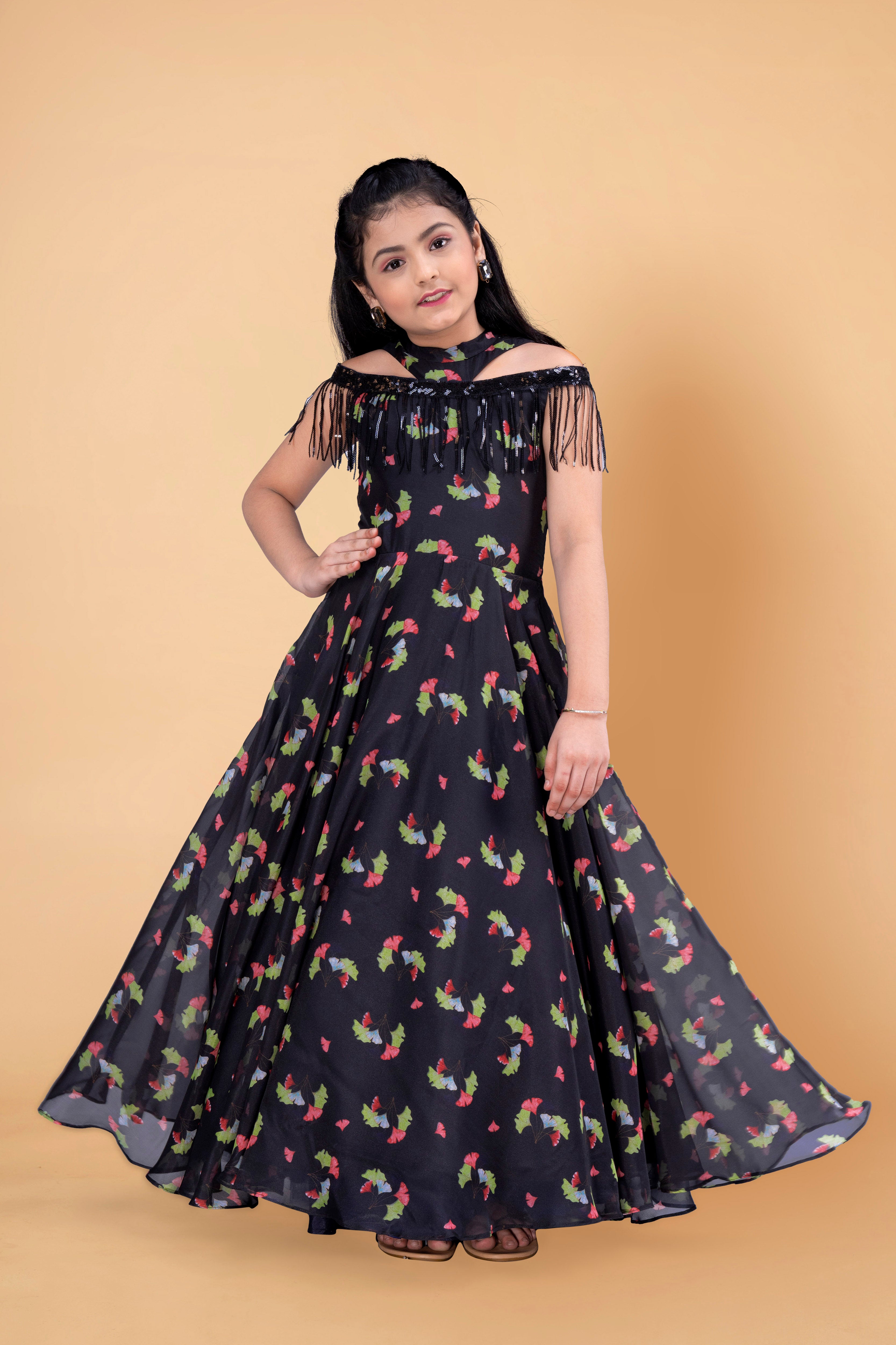 Girls long dress outlet design