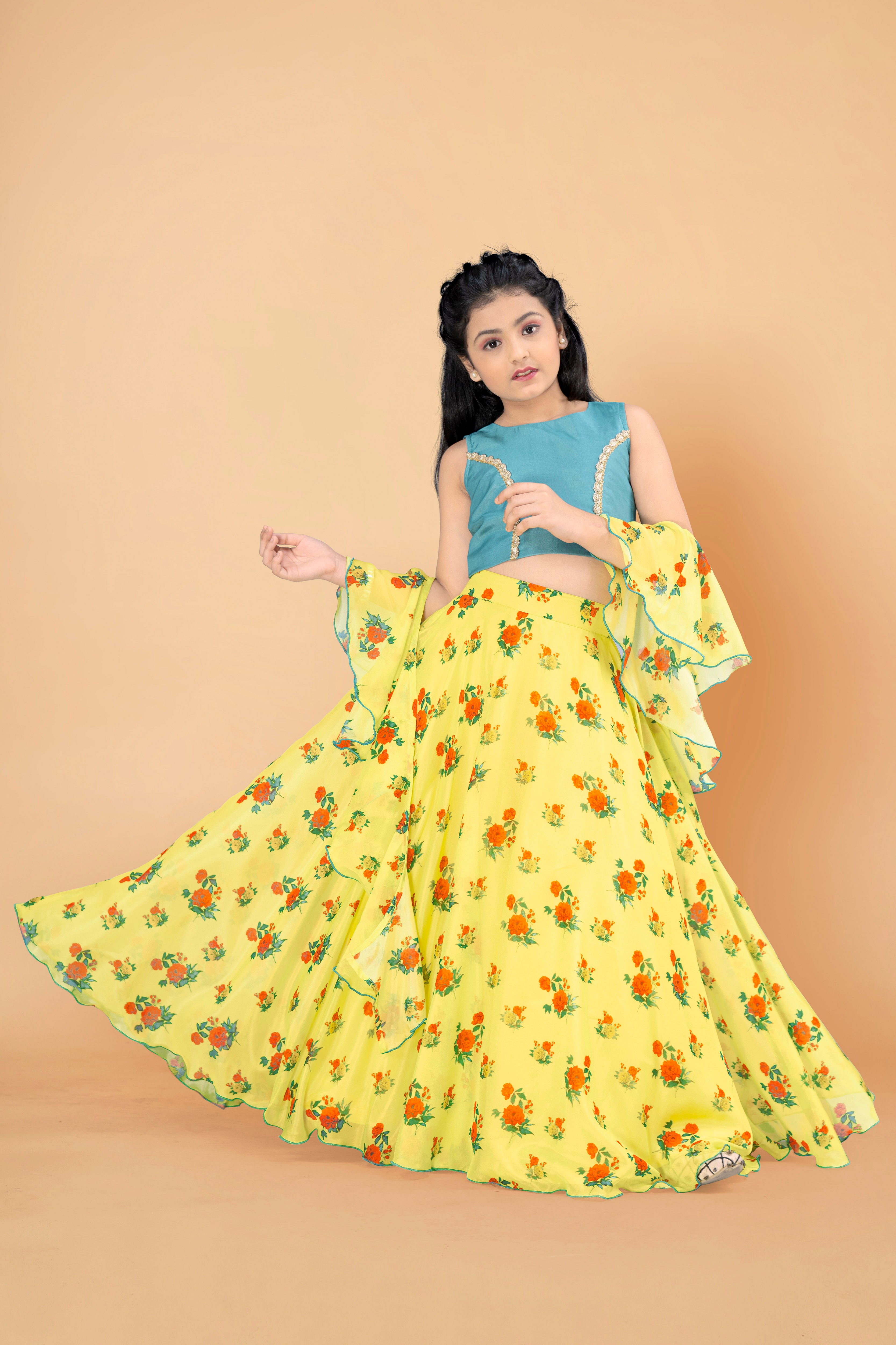 Buy Noyyal Girls Cottonslub Readymade Lehenga Choli, 13 Years-14 Years  Online at Best Prices in India - JioMart.