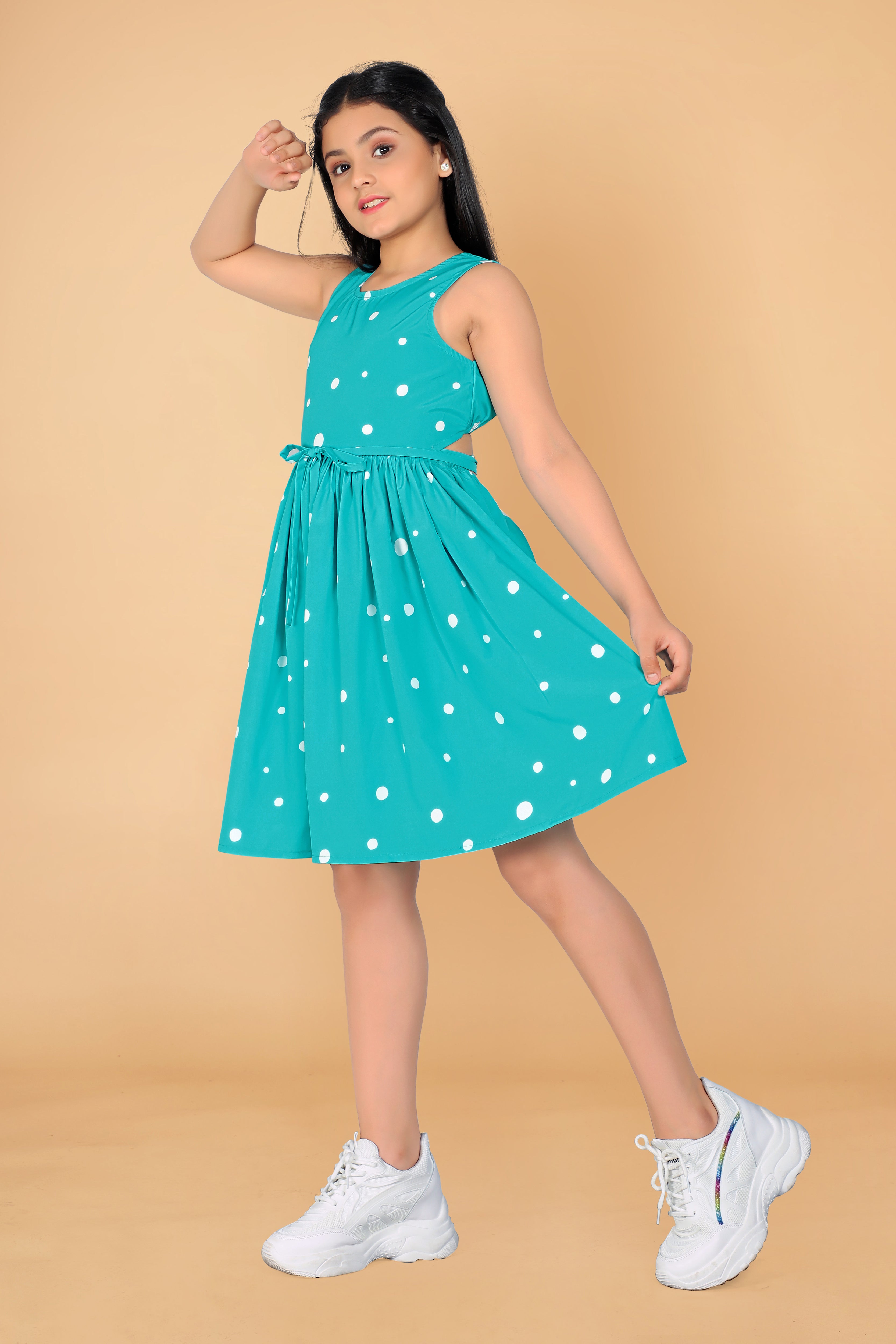 Pastel Green Handwork Designer Net Knee-length Frock – Stanwells Kids