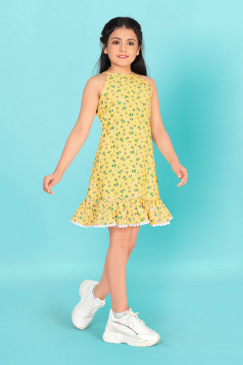 Girl’s Rayon Blend Above Knee Length A-Line Dresses