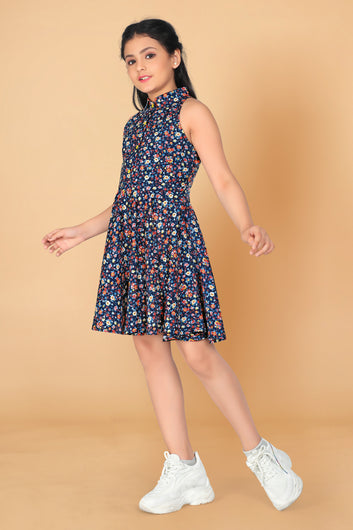 Girl’s Rayon Above Knee Length Fit and Flared Dresses