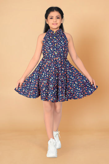 Girl’s Rayon Above Knee Length Fit and Flared Dresses