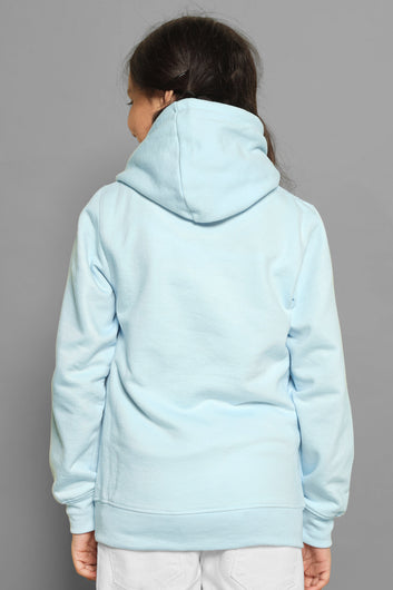 Girls Sky Poly cotton Fleece Hooded Neck Sweatshirt