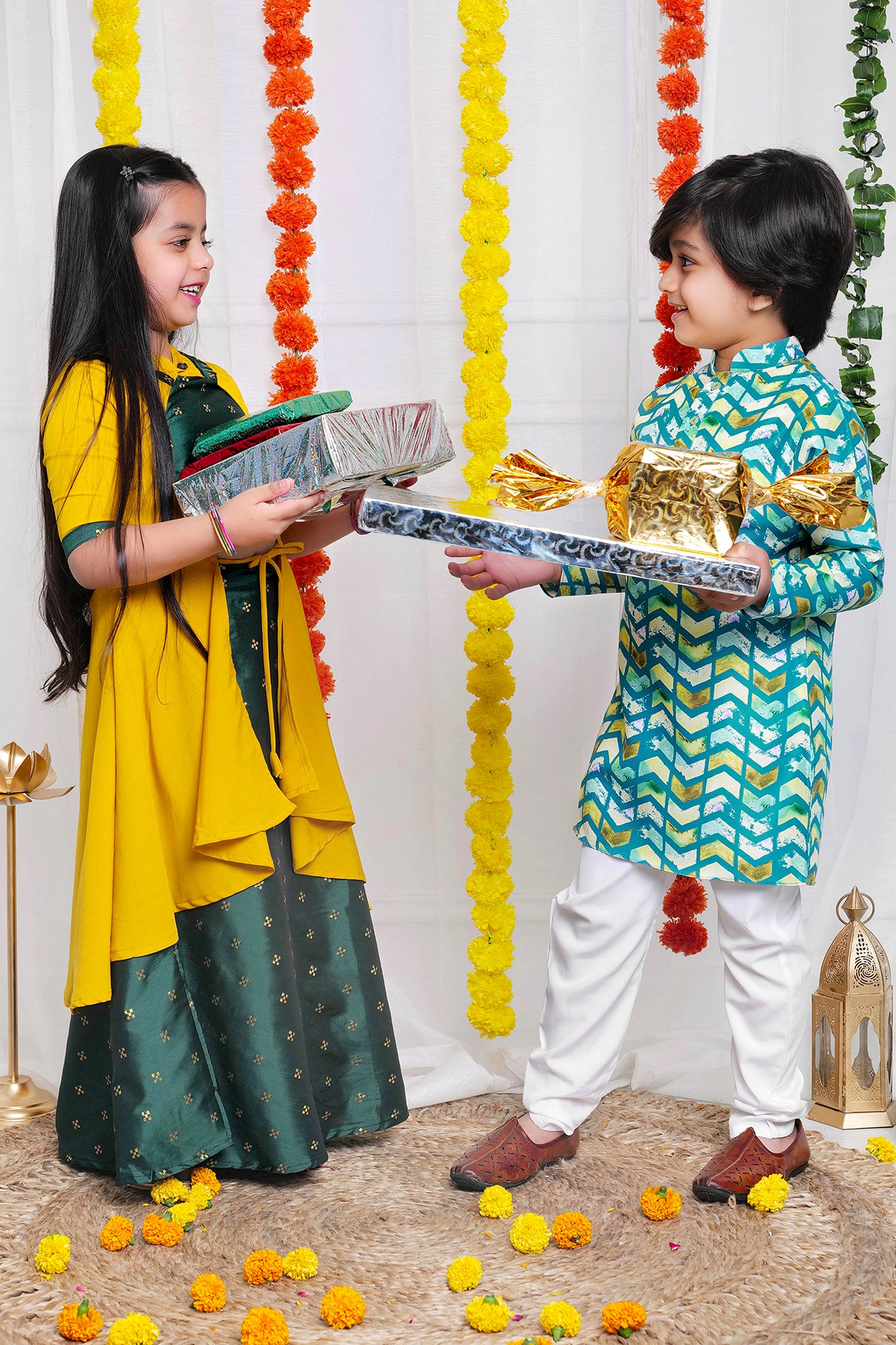 Ethnic Wear Combo Set for Brother and Sister 02