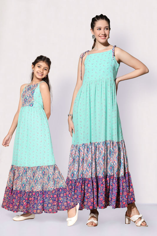Indo Western Three Piece Dress with Shrug in Sky Blue – Spend Worth  Clothing