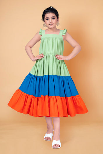 Girl's Fit & Flare Ball Gown Style Frock/Dress